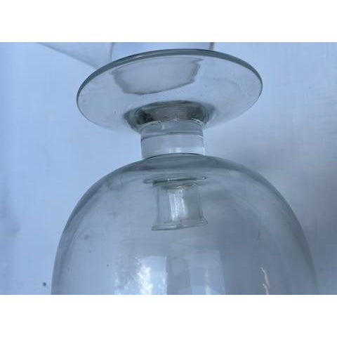 Transparent Vintage Clear Glass Gold Rim Candle Hurricanes a Pair For Sale - Image 8 of 8