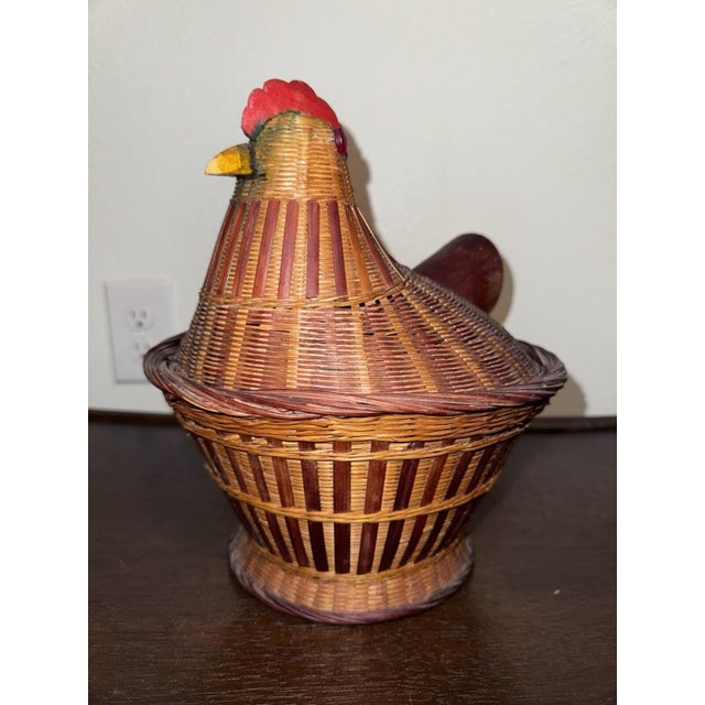 20th Century Cool Retro MCM bamboo decor basket 26" tall For Sale - Image 6 of 18