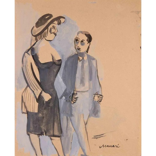 Watercolor on paper realized by Mino Maccari in the mid-20th Century. Hand signed lower right. Very good condition. This...