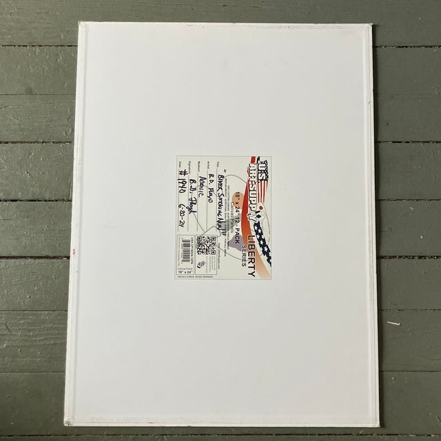 Contemporary Original b.d. Floyd Folk Art Painting “Biker Smoking Nun” For Sale - Image 4 of 4