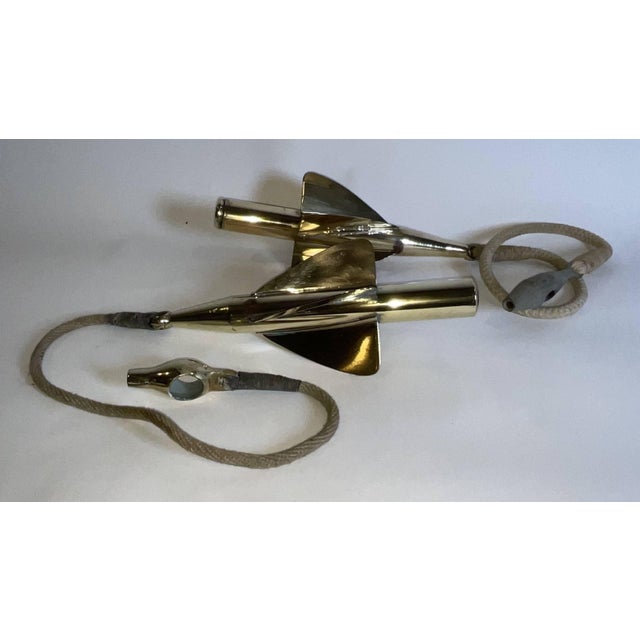 Metal Two Solid Brass Taffrail Spinners with Couplings For Sale - Image 7 of 11