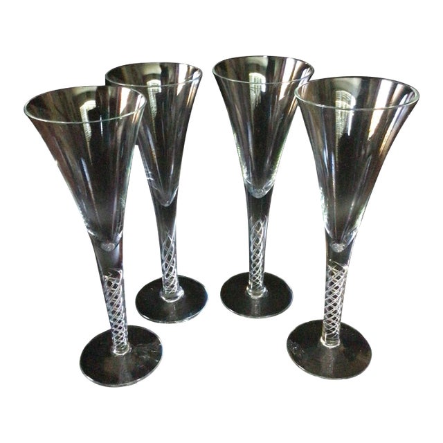 Colony Airflow Wine Glasses With Air Twist Stem-Set of 4 For Sale