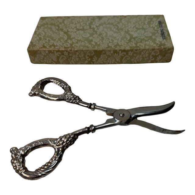 Vintage Mid-Century Hoffritz Sterling Silver Handled Grape Shears For Sale