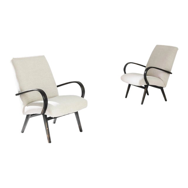 1930s Bentwood Armchairs by Jindrich Halabala- a Pair For Sale