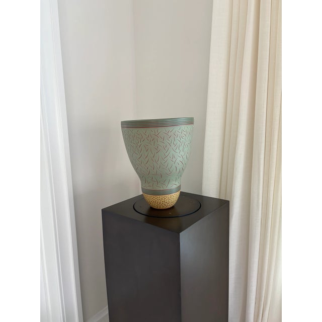 Emily Rossheim Vintage Large Sgraffito Terracotta Ceramic Vase Sculpture For Sale - Image 10 of 12