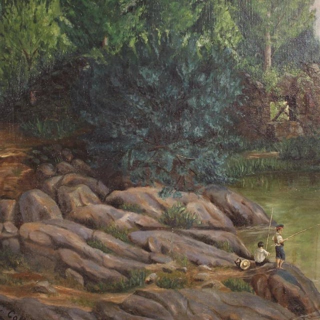 C. Coll, Spanish Landscape, 1883, Oil on Canvas For Sale - Image 14 of 16