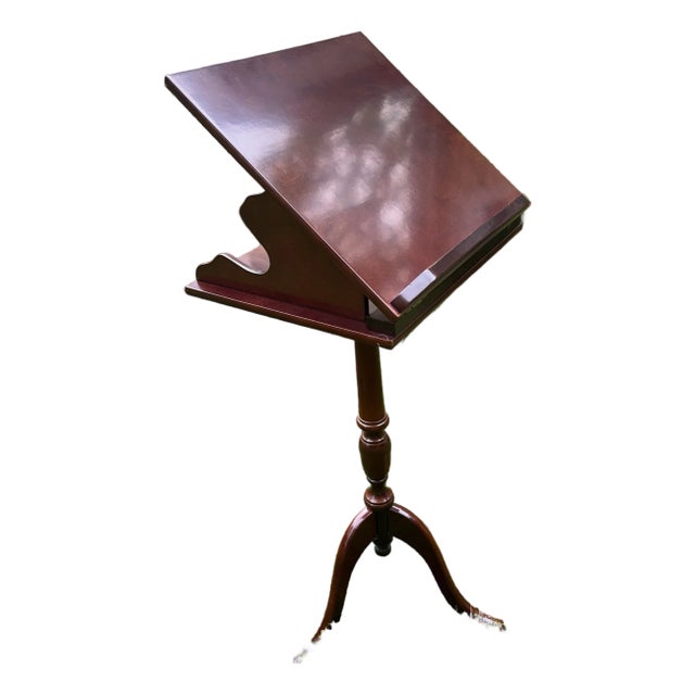 Bombay Co. Lecturn Bookstand Cherry Wood Tripod Feet Adjustable Top For Sale