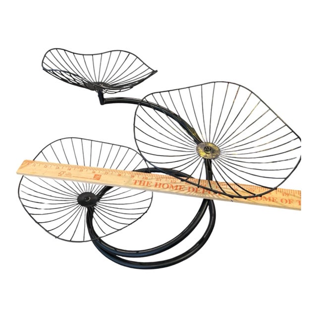 Black Mid-Century Modern Sculptural Rotating Three-Tier Wire Centerpiece For Sale - Image 8 of 8