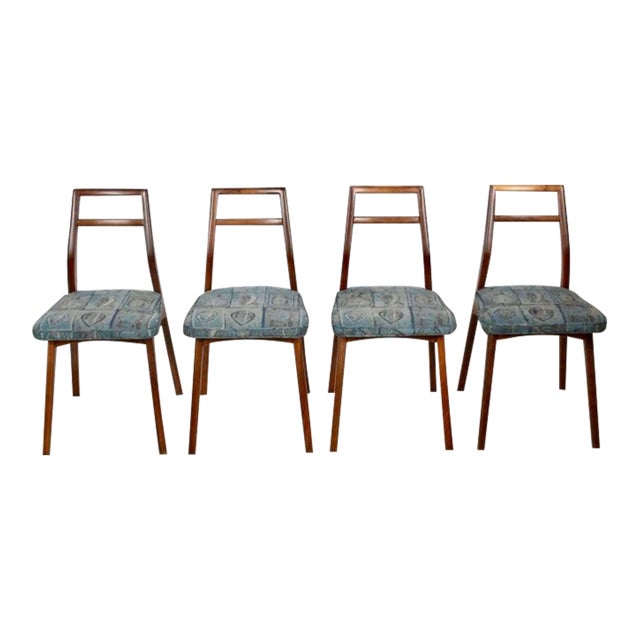 1950s Paul McCobb for O'Hearn Furniture Style Black Walnut Dining Side Chairs - Set of 4 For Sale