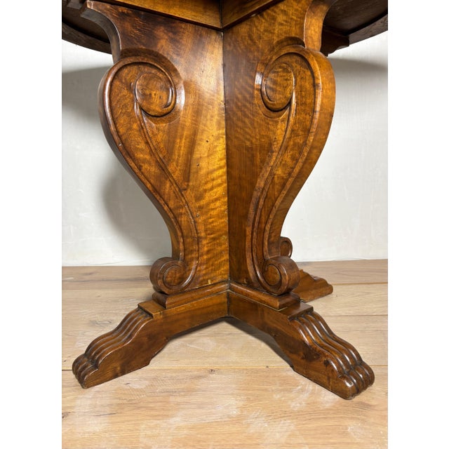 Neoclassical Revival Round Walnut Side Table, 1920s For Sale - Image 11 of 11