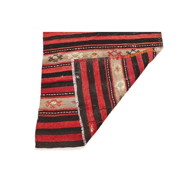 Mid 20th Century Mid 20th Century Striped Vintage Turkish Kilim Runner For Sale - Image 5 of 7