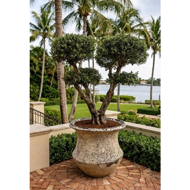 Vintage Faux-Stone Chipped Resin Garden Planter For Sale - Image 12 of 12