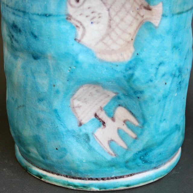 Italian Blue Ceramic Umbrella Stand from C.A.S. Vietri, 1950s For Sale - Image 14 of 18