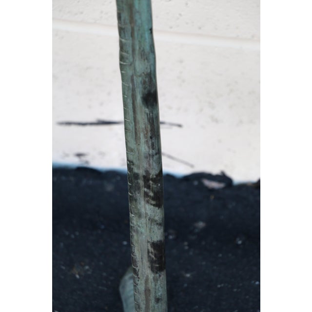 Pair of Contemporary Verdigris Bronze Crane Sculptures, 21st Century Garden Statues For Sale - Image 17 of 18