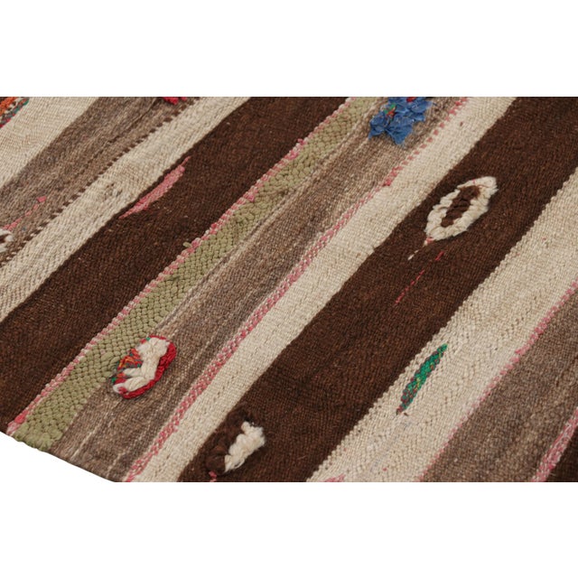 Vintage Moroccan Kilim Runner Rug With Beige-Brown Stripes, From Rug & Kilim For Sale In New York - Image 6 of 7