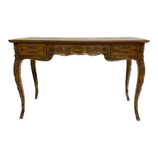 Antique Louis XV Style Walnut Bureau Plat Desk For Sale