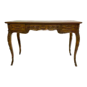 Antique Louis XV Style Walnut Bureau Plat Desk
