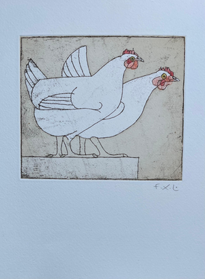 François-Xavier Lalanne, The Hens, 2000s, Etching