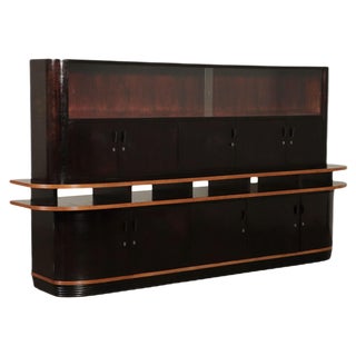 Italian Veneer and Stained Wood Furniture, 1940s For Sale