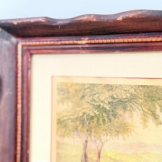 "The Hudson at Peekskill" Print After Currier & Ives, Vintage Carved Wood Frame 19.5x16.5" For Sale - Image 4 of 6