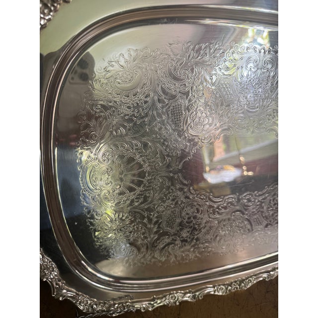 Vintage Silver-Plated Butler Tray in the "Countess" Pattern by the International Silver Company For Sale - Image 18 of 18