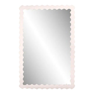 Fleur Home Audubon Bamboo Rectangle Mirror in Frosted Petal, 36x48 For Sale