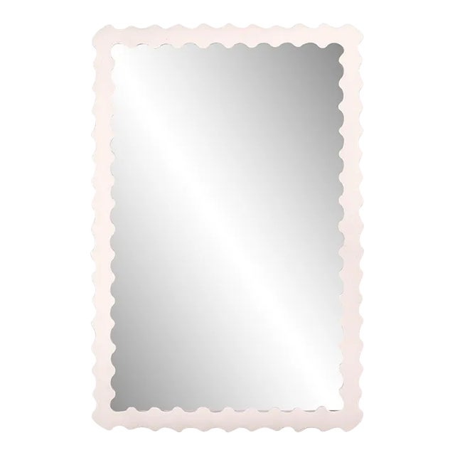 Fleur Home Audubon Bamboo Rectangle Mirror in Frosted Petal, 36x48 For Sale