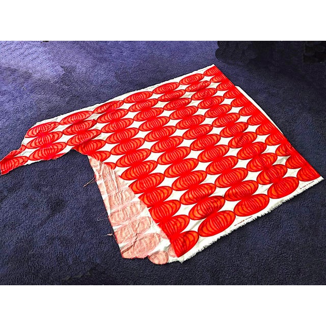 2007 Ikea Anna Salander 'Tyglösa' Red & Orange Fabric Remnant, Approximately 8' For Sale In Miami - Image 6 of 10