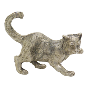 Vintage Italian Handmade Genuine Silver Playful Cat Figurine Sculpture Miniature