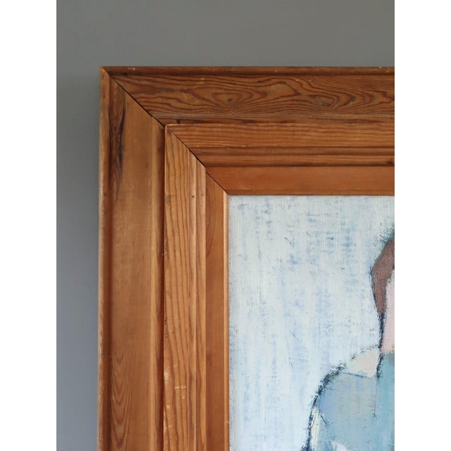 Mid 20th Century 1950 Mid-Century Modern 'The Patience of Form' Swedish Vintage Abstract Figurative Oil Painting, Framed For Sale - Image 5 of 13