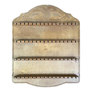 Vintage Wood Carved Display Rack for Collectible Spoons #1