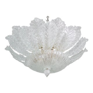 1970s Taormina, Large Size Murano Clear Trasparent Vintage Glass Ceiling Light For Sale