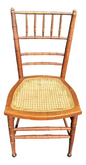 19th Century Walnut Faux Bamboo Chair