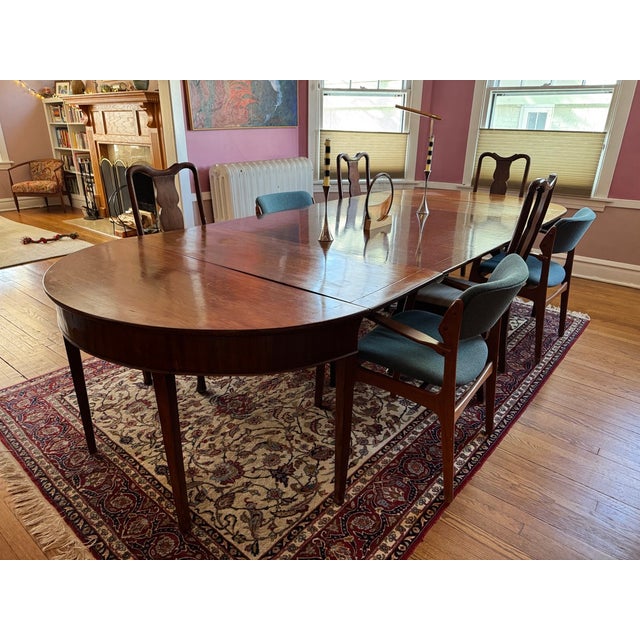 Brown Antique Solid Wood Dining Table – Seats 10–12 | Custom 48” Leaf For Sale - Image 8 of 15