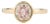 Pink Sapphire & Baguette Diamond Vintage Ring in 14k Yellow Gold Size 8 For Sale