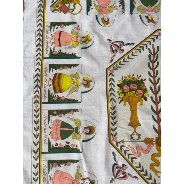 1980s Hermès Cotton Scarf “Huile Rafraîchissante À L’usage” 1983 For Sale - Image 5 of 10