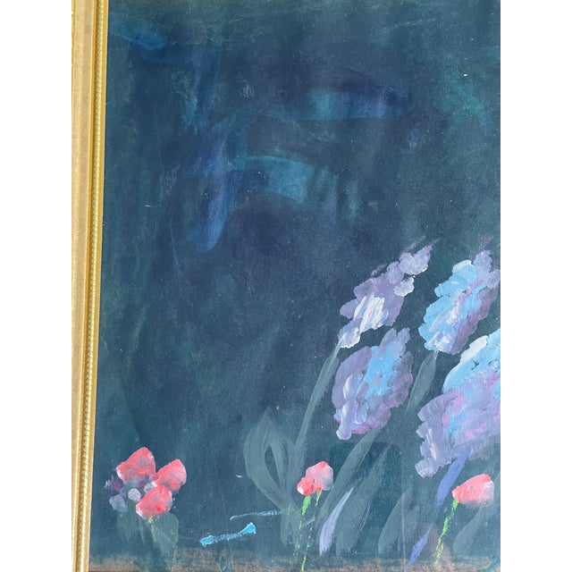 Abstract 1970s Abstract Painting Moon Garden by Elia Framed For Sale - Image 3 of 5