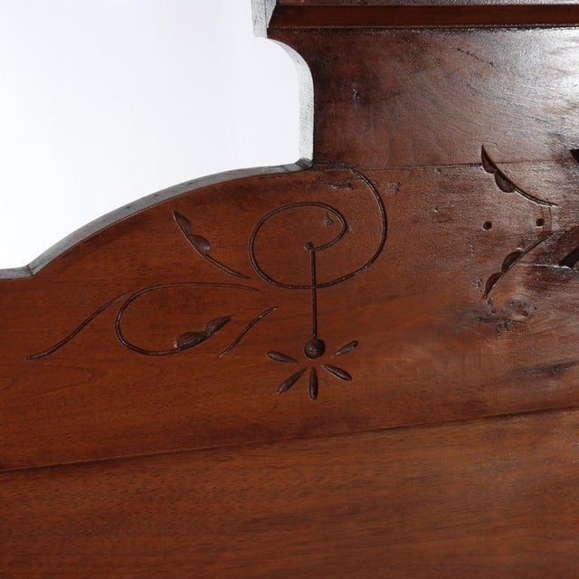 Antique Eastlake Chip Carved Walnut Full Size Bed C1900 For Sale - Image 9 of 17
