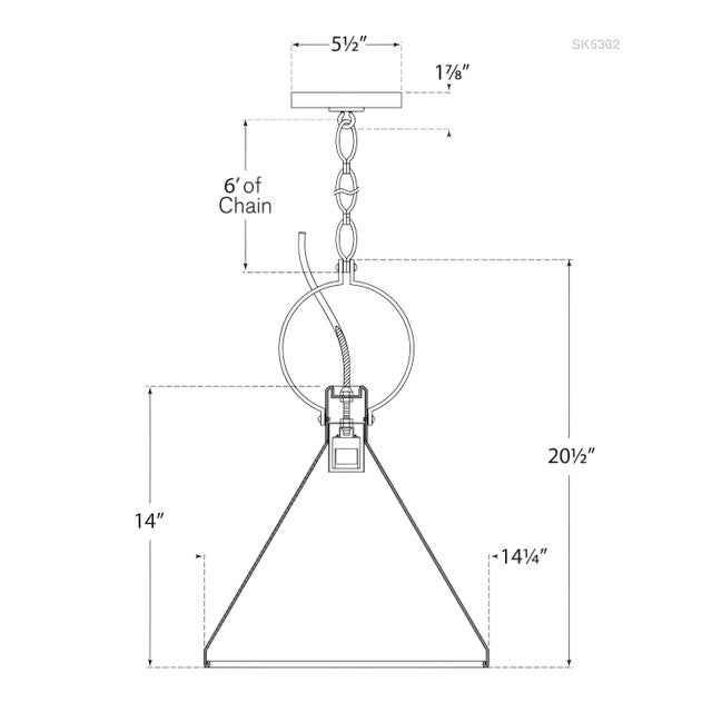 2020s Suzanne Kasler for Visual Comfort Signature Limoges Medium Pendant in Natural Rust with Aged Iron Shade For Sale - Image 5 of 5