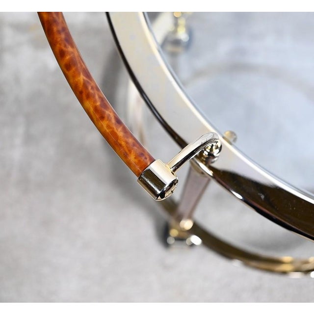 1980s Roller Table in Glass and Gold Metal, 1980s For Sale - Image 5 of 15