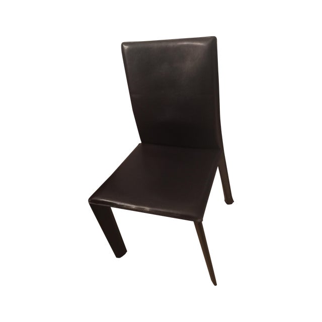 Brown Leather Parsons Dining Chair Chairish