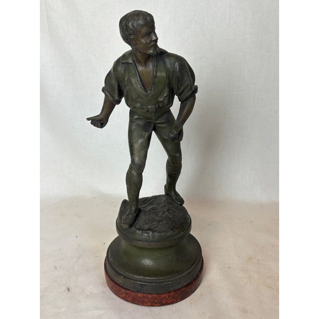Early 20th Century Early 20th Century Metal Figure With Ball For Sale - Image 5 of 8