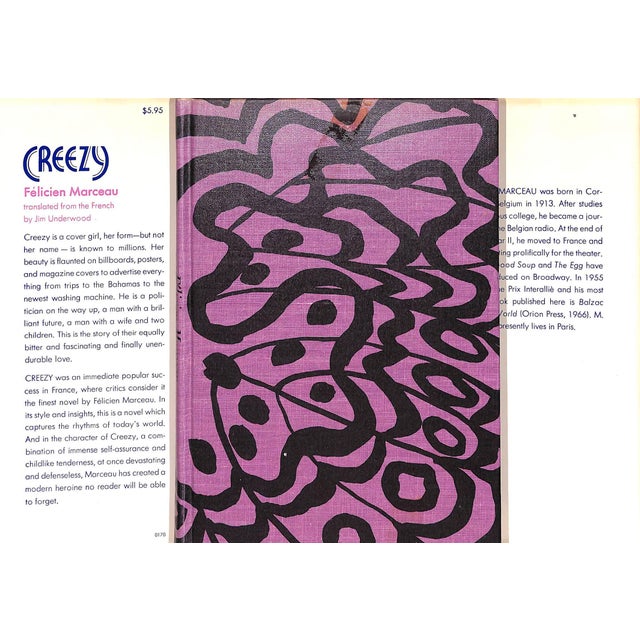 MARCEAU, Felicien [122] pp. The Orion Press 1970 8 1/4" x 5 5/8" Winner of 1969 Prix Goncourt Creezy is a 1969 novel by...