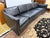 Mid 20th Century Large Vintage Mid Century Modern Black Naugahyde Sofa For Sale - Image 5 of 9