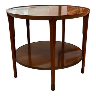 Large Round Two-Tier Side Table For Sale