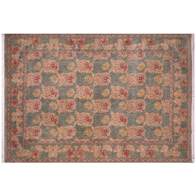 Brown William Morris Pak-Persian Green/Brown Wool Rug - 10'3'' X 14'4'' For Sale - Image 8 of 8