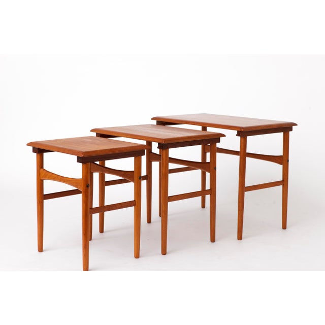 Vintage Danish Teak Nesting Tables, 1970s, Set of 3 For Sale - Image 4 of 10