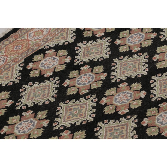 Vintage Bokhara Rug in Black With Geometric Patterns - Rug & Kilim For Sale In New York - Image 6 of 8