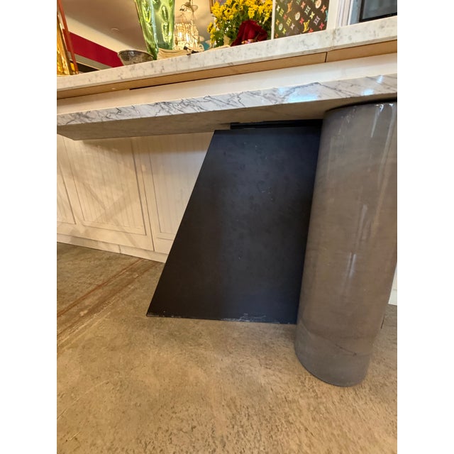Postmodern Ambiguita Solid Marble and Slate Console Table by Legendary Italian Design Duo Lella and Massimo Vignelli 1983 For Sale - Image 3 of 10