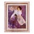 Vintage Mother and Daughter Framed Purple Floral Portrait Painting, Signed For Sale
